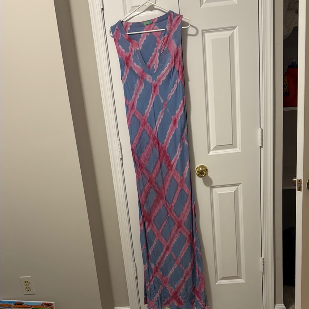 Bliss Pink and Blue Tie-Dye Dress